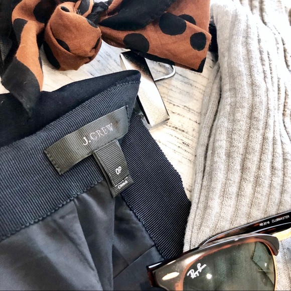 J. Crew Super 120s Fit & Flare Navy Skirt Size 0P - Picture 5 of 8